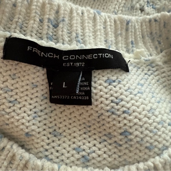 French Connection Ivory Speckled Scalloped Hem Sweater - Picture 6 of 9